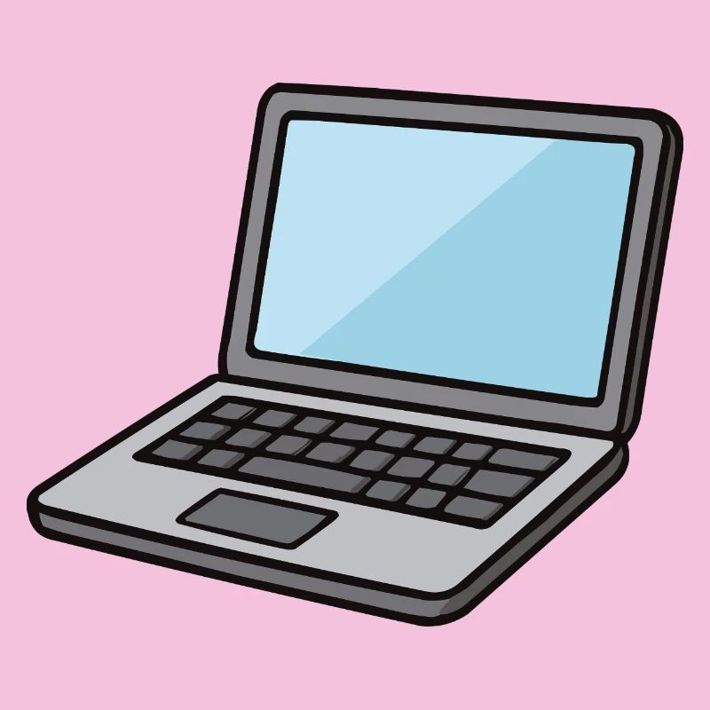  Laptop-Illustration Blau