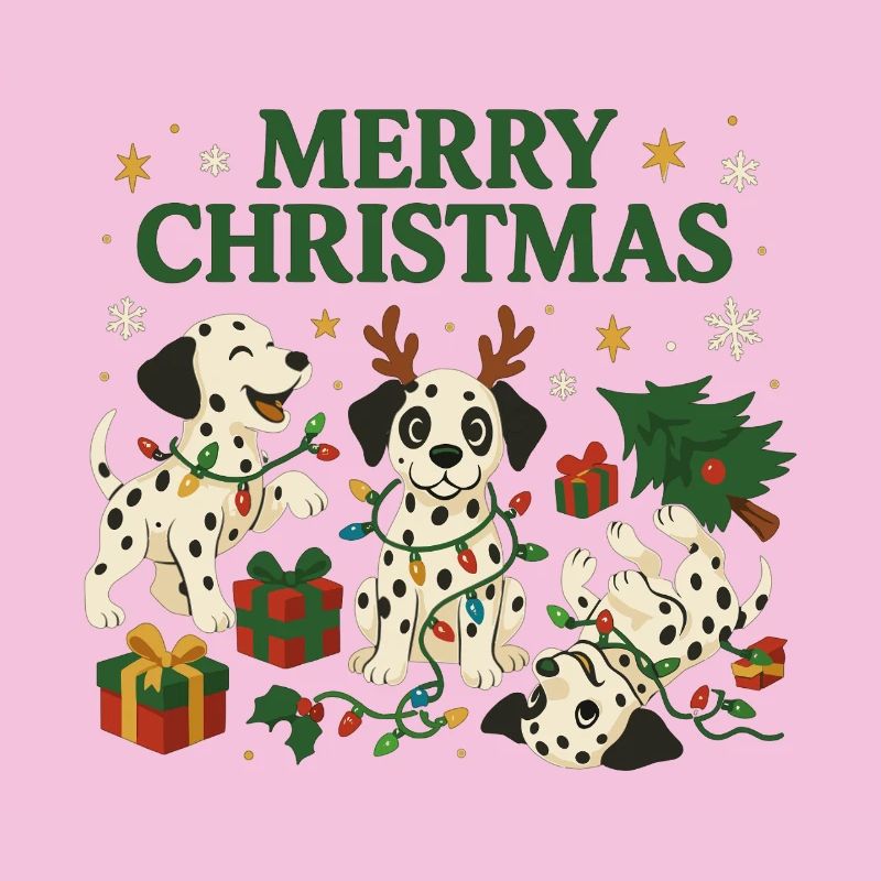Dalmatiens mignons dans le design de Noël