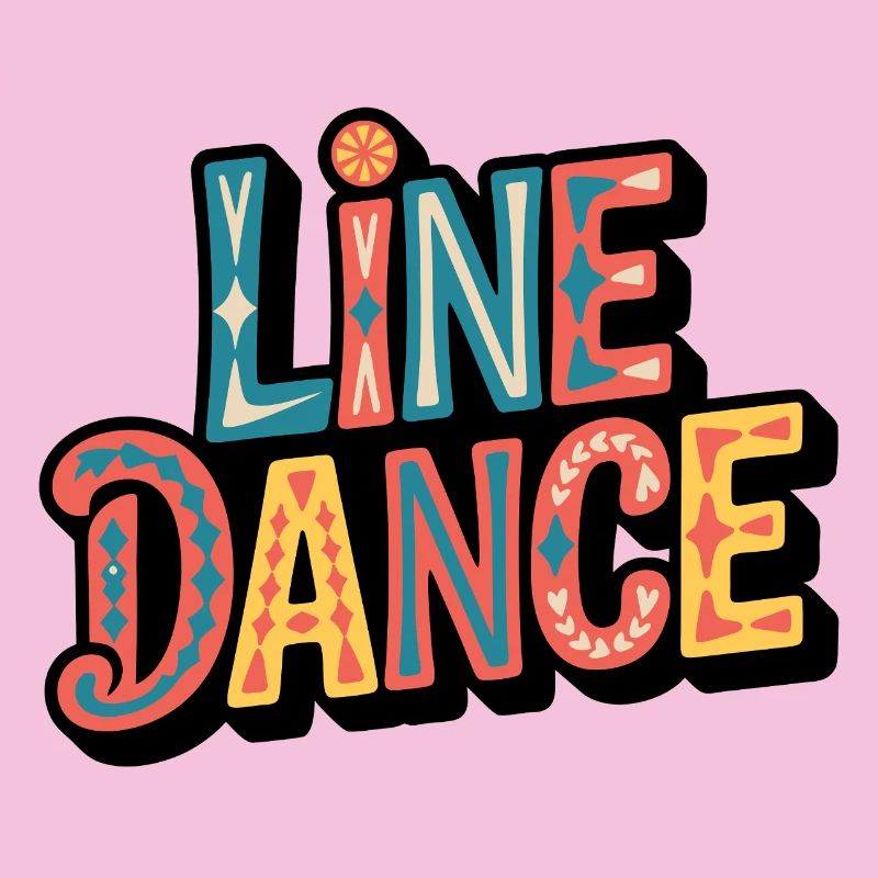 Line Dance Schriftzug: Farbexplosion