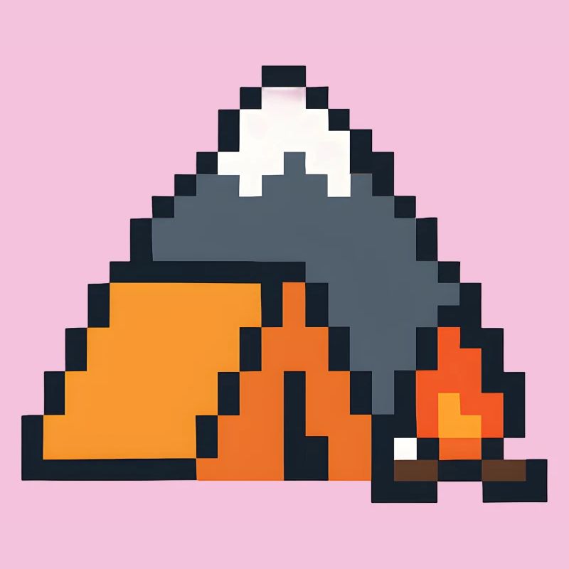Pixel Sleeping Fox Moonlit Night
