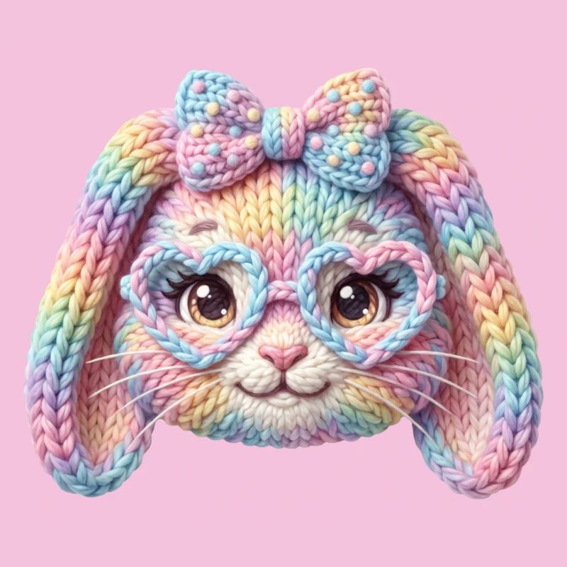 Bunny Heart Glasses Bunny Pastel Rainbow Easter