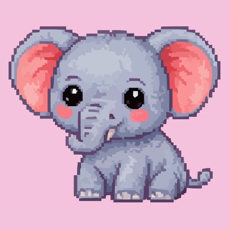 Kleiner Pixel-Elefant Kuschelheld