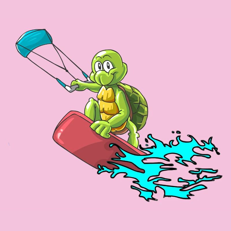 Kitesurfer turtle