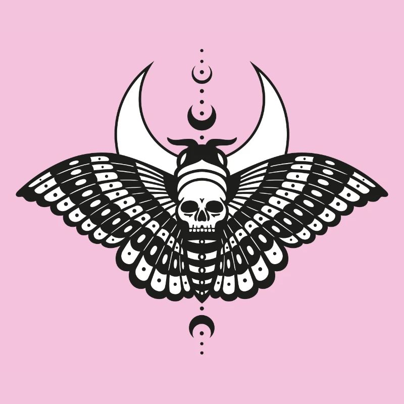 Moth with Moon Moth Skull