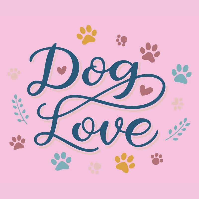 Dog Love Script Pastel Paw