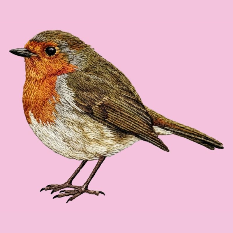 Embroidered robin minimalist (printed)