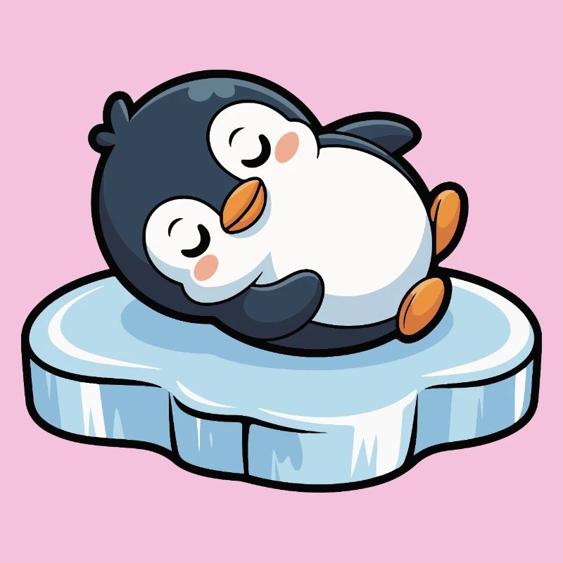 Schlafender Pinguin auf Eis