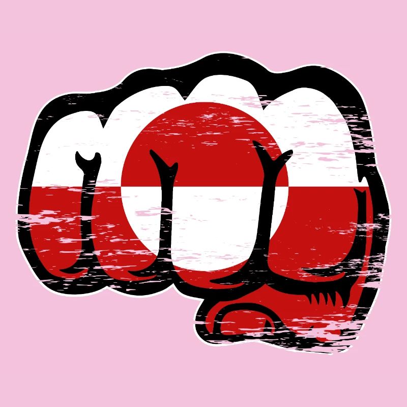 Poing du drapeau du Groenland utilisé