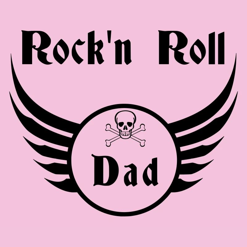 Dad Rock and Roll Skull Wings