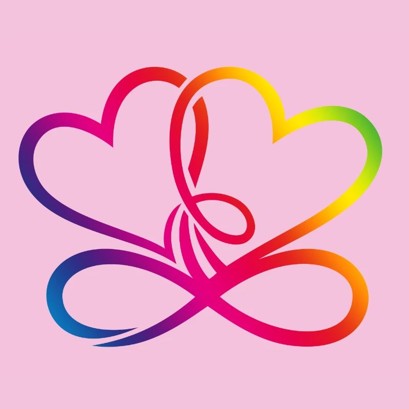 Zwei Herzen Regenbogen Infinity Love CSD LGBT
