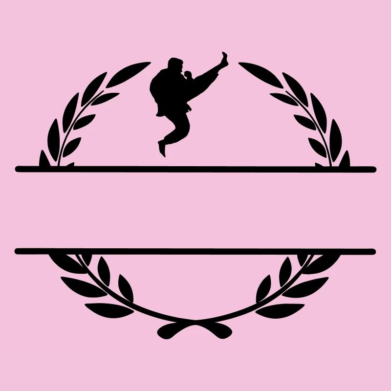 Karate oder Taekwondo gesprungener Schaufel Lorbeerkranz