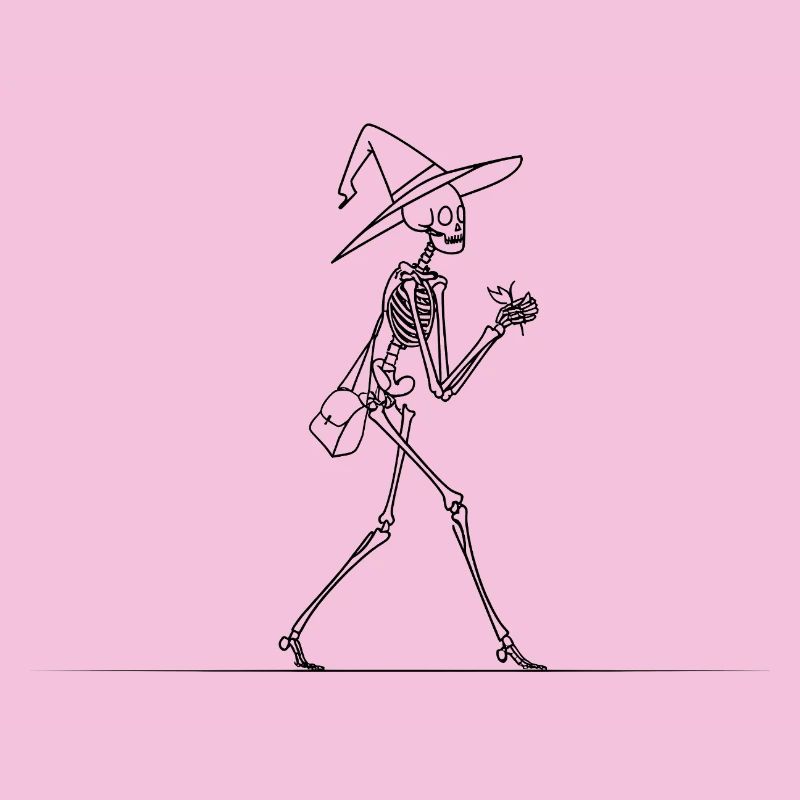 Sorcière squelette avec sac – Graphique Magic Line