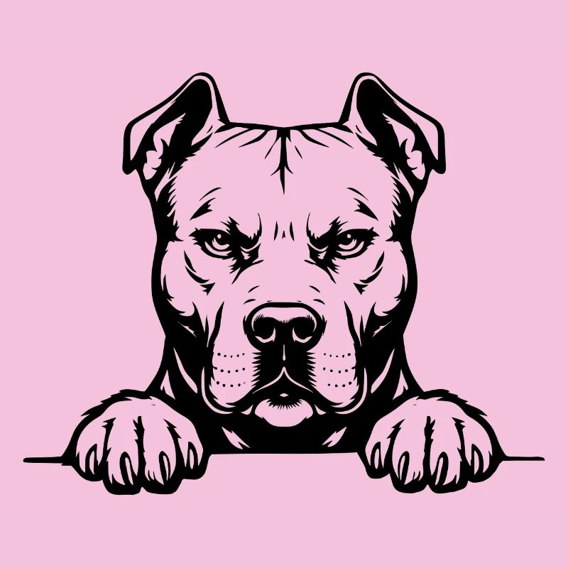 Pitbull Kopf mit Pfoten