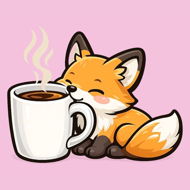 Kuschelfuchs mit Kaffee