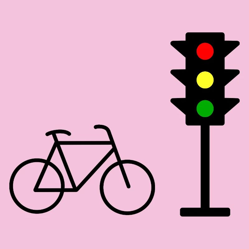 Empreinte de feu de circulation avec vélo
