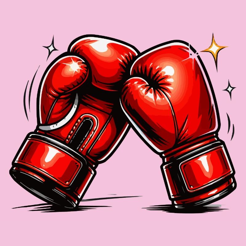 Rote Boxhandschuhe Kraft und Dynamik
