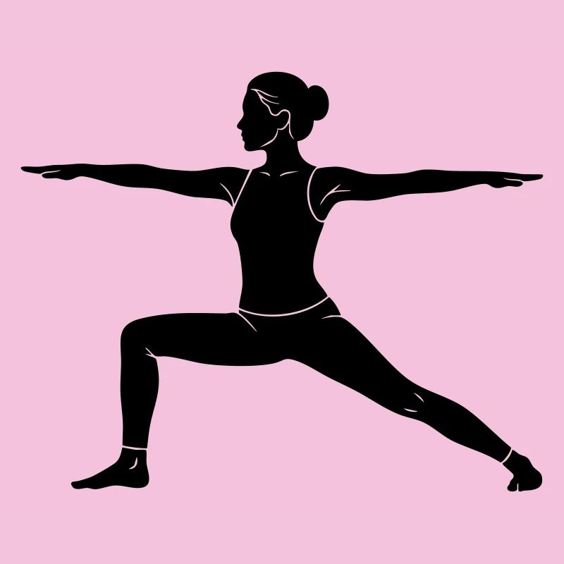 Silhouette de la posture de yoga du guerrier