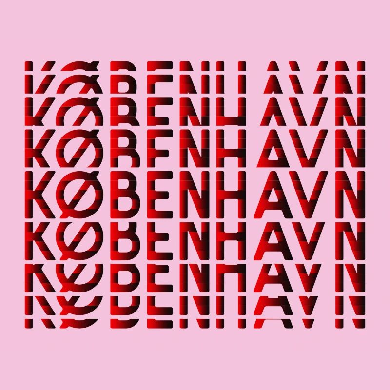 Copenhagen Neon Typography Pattern