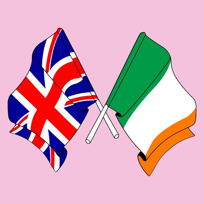 Drapeau de l’Angleterre et drapeau de l’Irlande