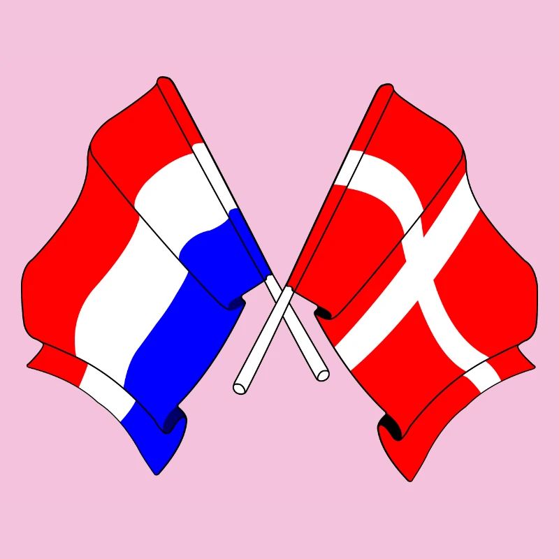 Drapeau des Pays-Bas et drapeau du Danemark