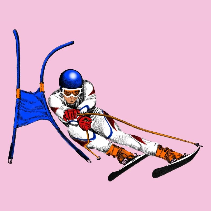 Alpine Skier im Torbogenflug