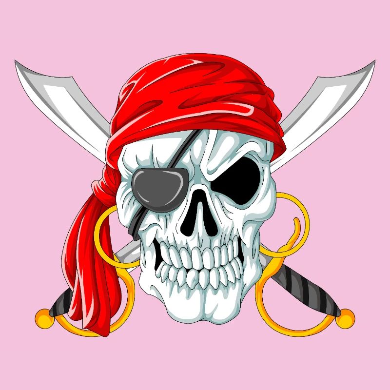 Crâne de pirate avec épées, Jolly Roger Design