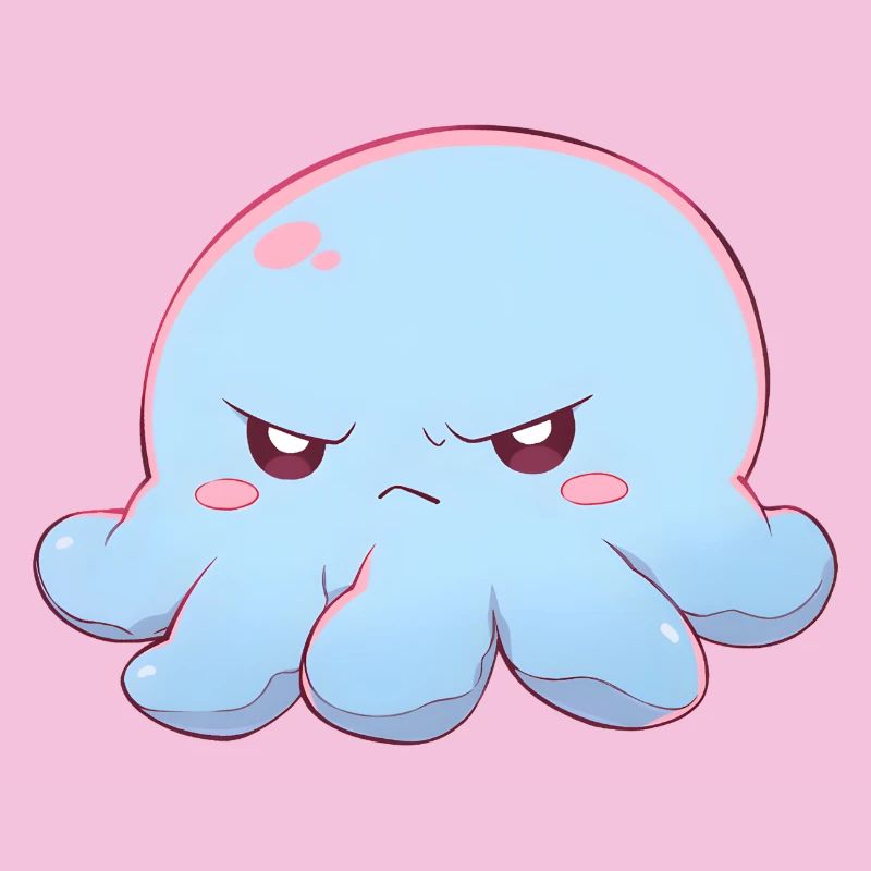 Blue grumpy octopus