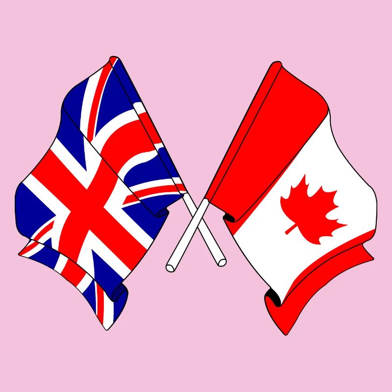 Drapeau de l’Angleterre et drapeau du Canada