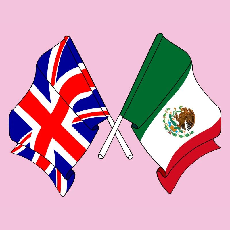 Drapeau de l’Angleterre, drapeau du Mexique
