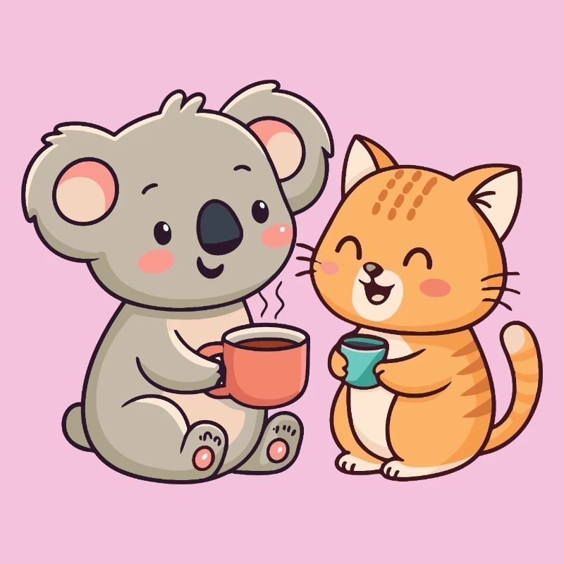 Freundschaft, Kaffee, Koala und Katze