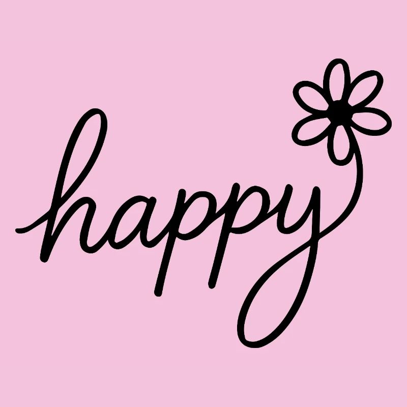 Lettrage à la main joyeux avec des fleurs