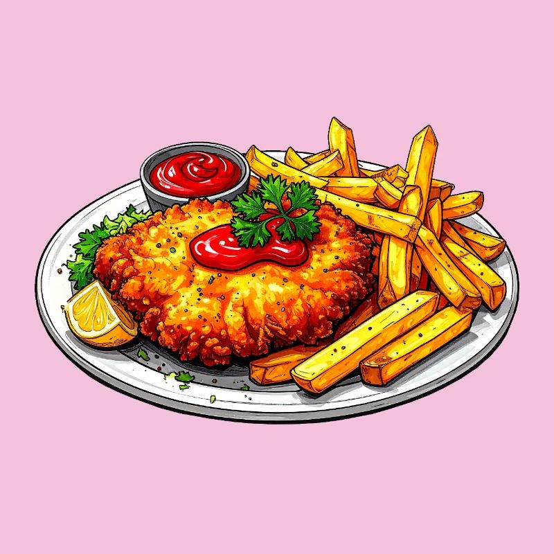 Schnitzel mit Pommes