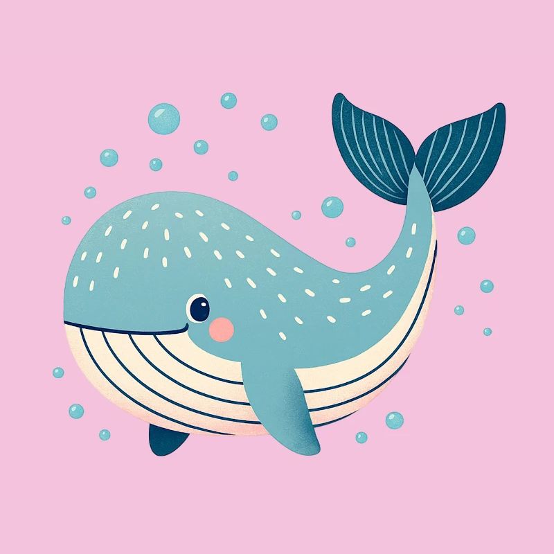 Baleine bleue avec bulles
