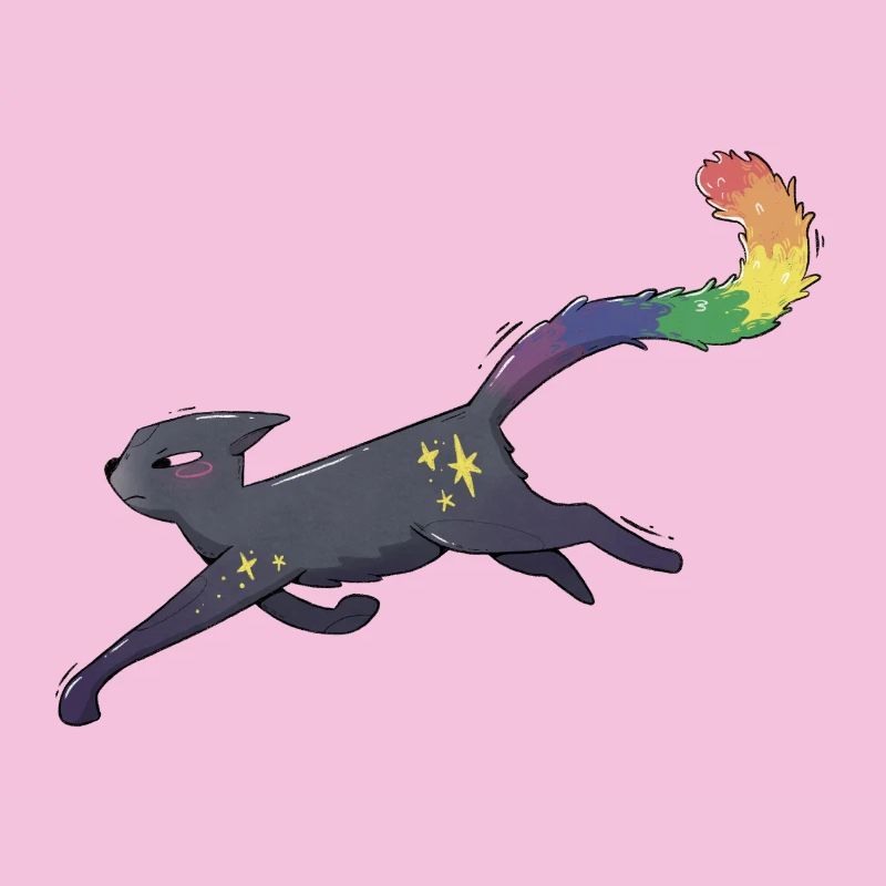 Katze mit Sternen und Pride Flagge