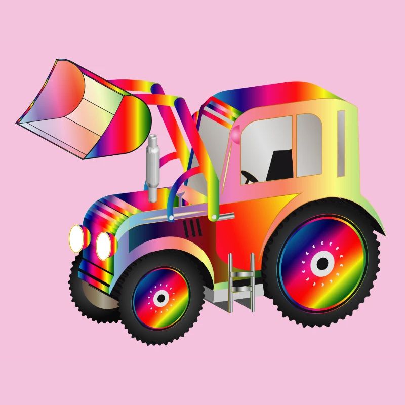 Traktor Frontlader in bunten RegenbogenFarben