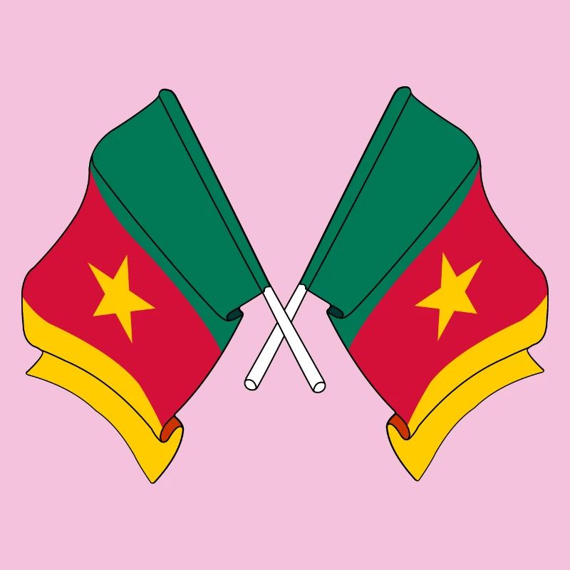 Two flags Cameroon