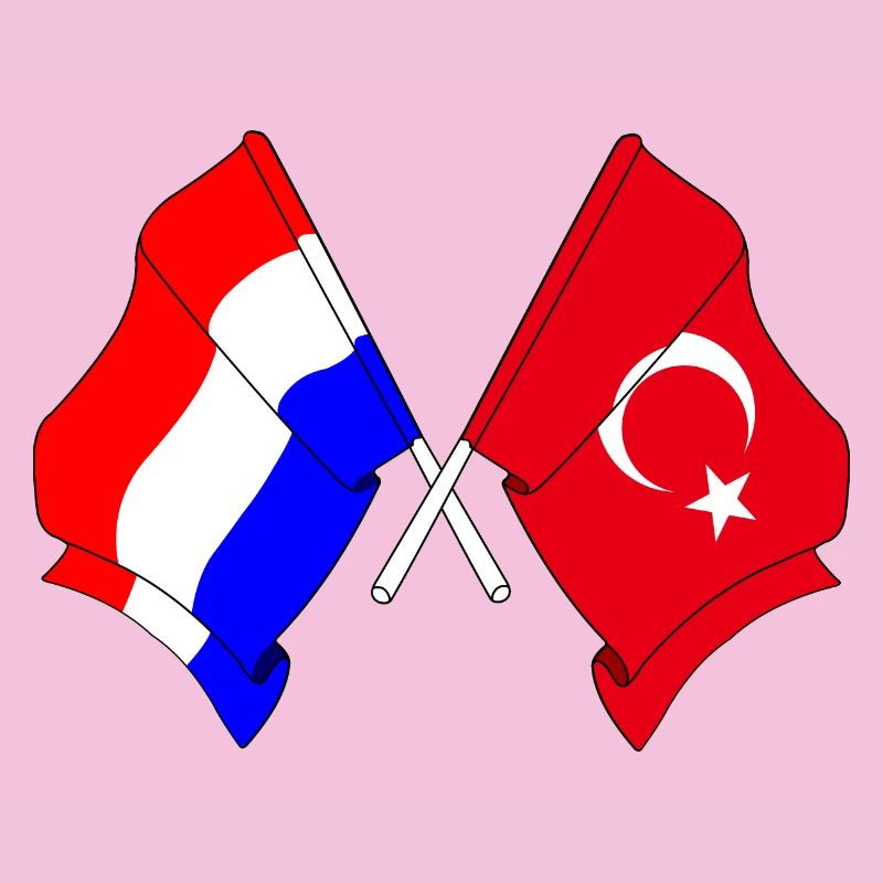 Drapeau des Pays-Bas et drapeau de la Turquie