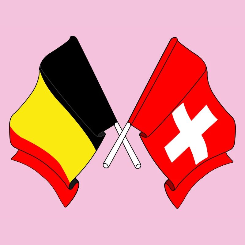 Drapeau de la Belgique, drapeau de la Suisse