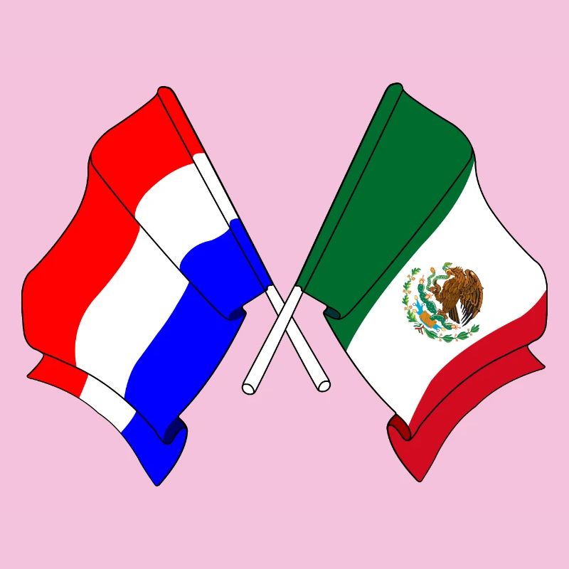 Drapeau Pays-Bas, drapeau Mexique