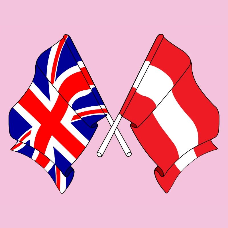 Drapeau de l’Angleterre, drapeau de l’Autriche