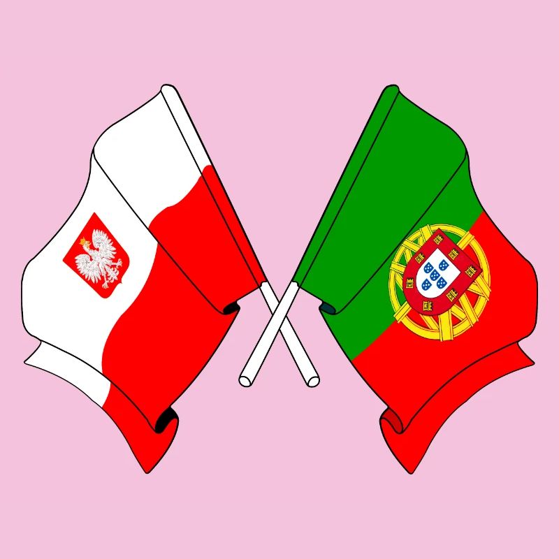 Drapeau de la Pologne et drapeau du Portugal