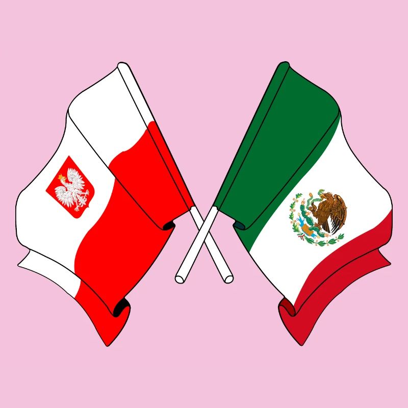 Drapeau de la Pologne, drapeau du Mexique