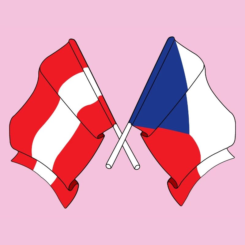 Drapeau Autriche, drapeau République tchèque