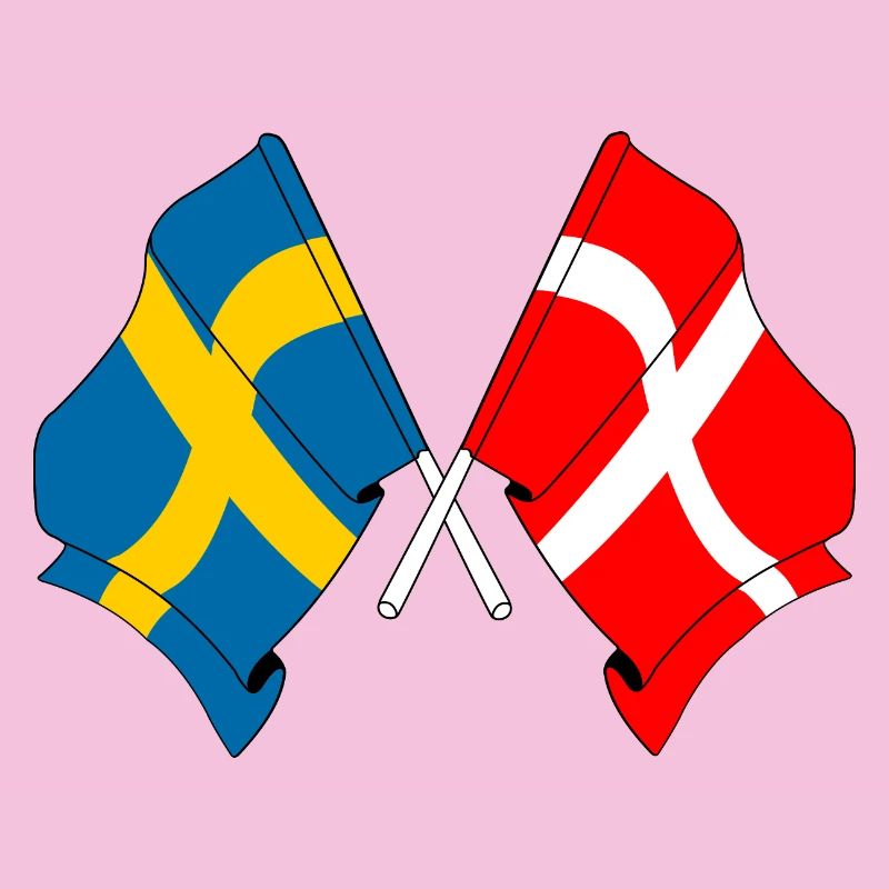 Drapeau de la Suède, drapeau du Danemark
