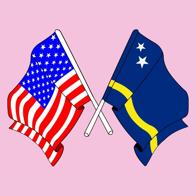 Drapeau des États-Unis et drapeau de Curaçao