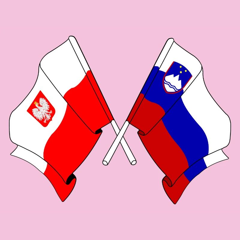 Drapeau de la Pologne et drapeau de la Slovénie