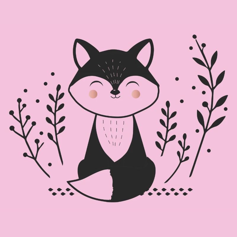Smiling Fox – Minimalist Illustration