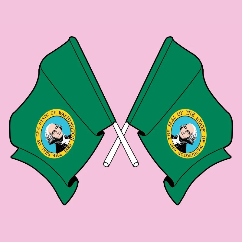 Two flags crossed Washington