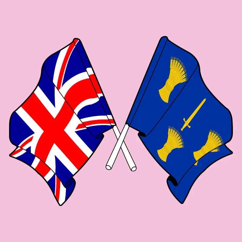 Cheshire &amp; Great Britain Flags