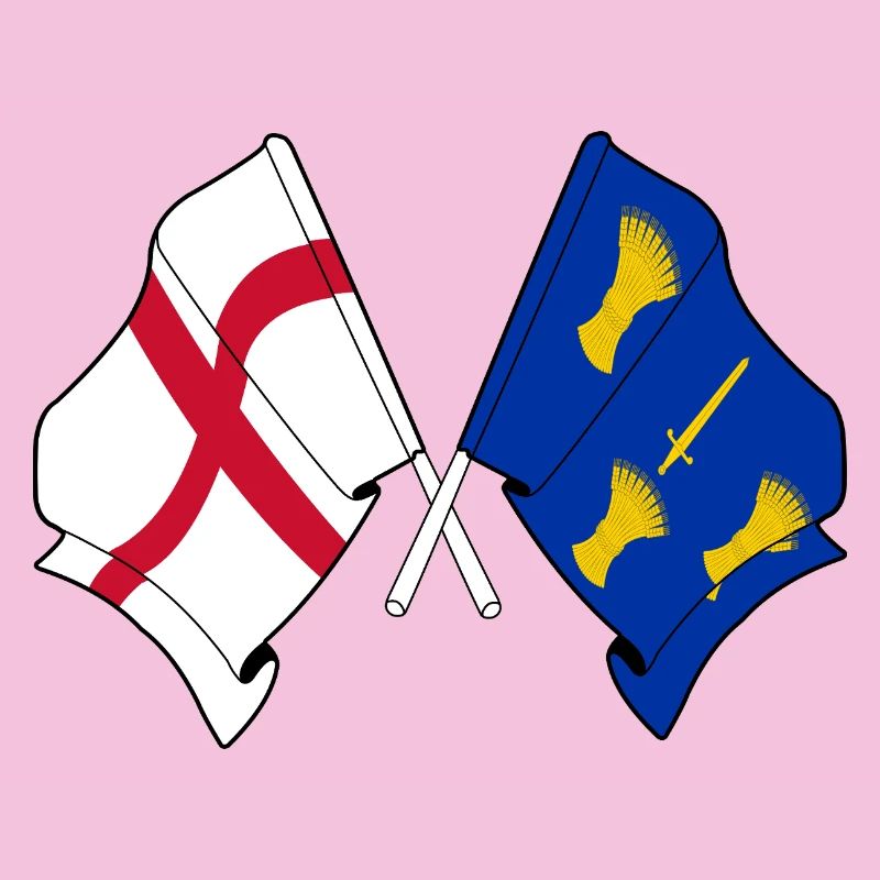Drapeaux croisés du Cheshire et de l’Angleterre